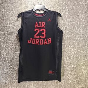 Nike 23 Air Jordan Fly Since 1982 Basketball Black Jersey Tank Kids Size XL